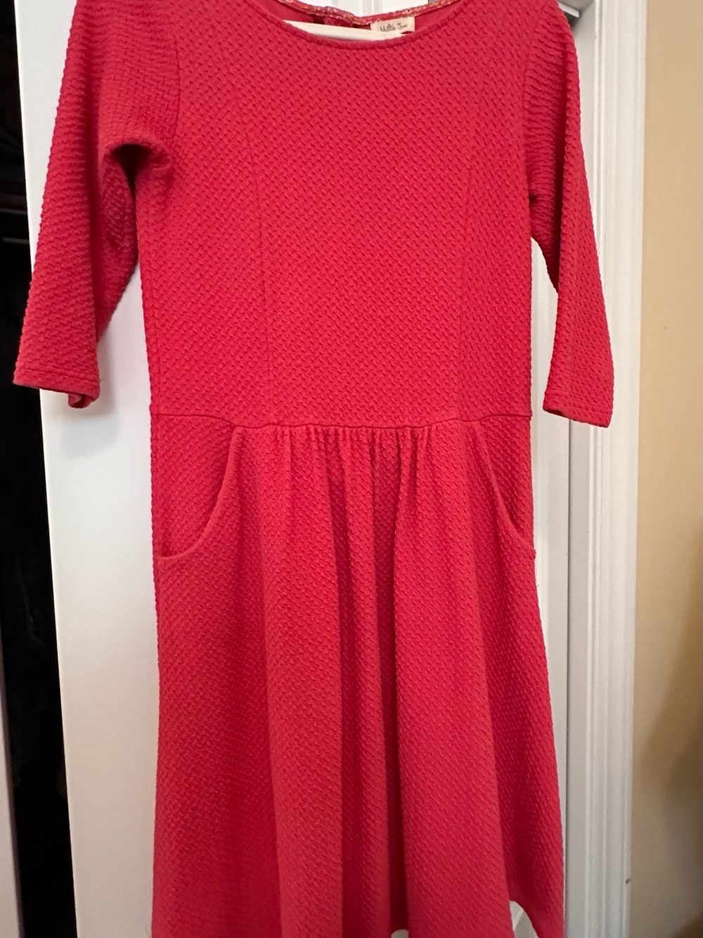 Matilda Jane Coral-Pink Textured Pocket Dress With Pockets